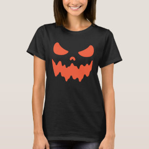 Ghost Scary Face Orange Halloween Easy Costume Kid T-Shirt