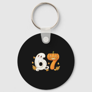 Ghost Scary Pumpkin Head 67 Six Seven Halloween Fu Key Ring