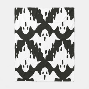 Ghost seamless pattern Halloween spooky vintage fl Fleece Blanket