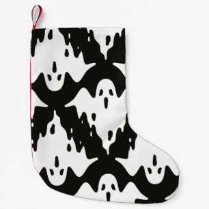 Ghost seamless pattern Halloween spooky vintage fl Small Christmas Stocking