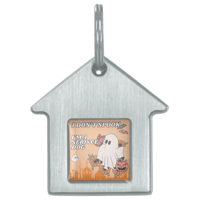 Ghost Service Dog  Pet ID Tag (Front)