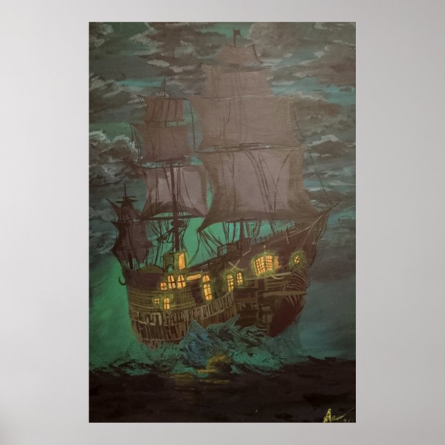 ghost ship, flying Dutchman, schooner Poster (Front)
