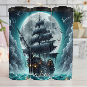 Ghost Ship in Moonlit Clouds Thermal Tumbler