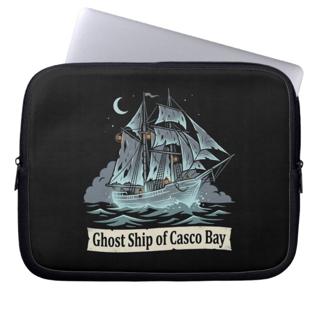 Ghost Ship Of Casco Bay Laptop Sleeve (Front)