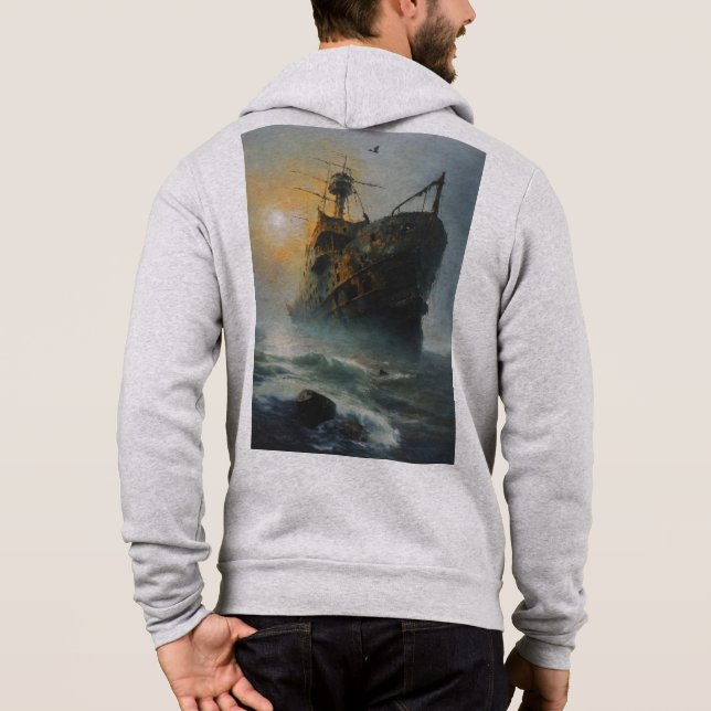 Ghost ship, pirate ship, hoodie (Back)