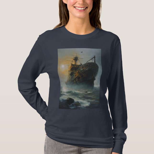 Ghost ship, pirate ship, T-Shirt (Front)
