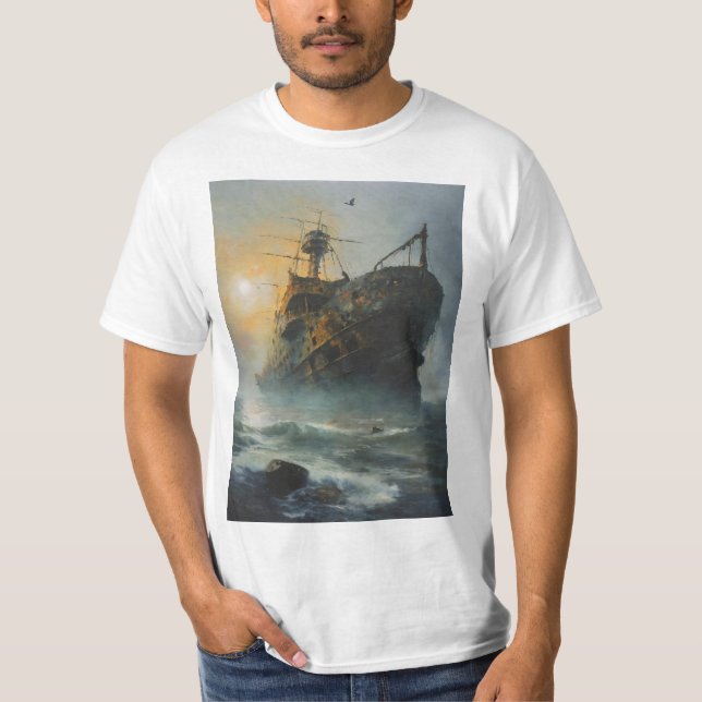 Ghost ship, pirate ship, T-Shirt (Front)