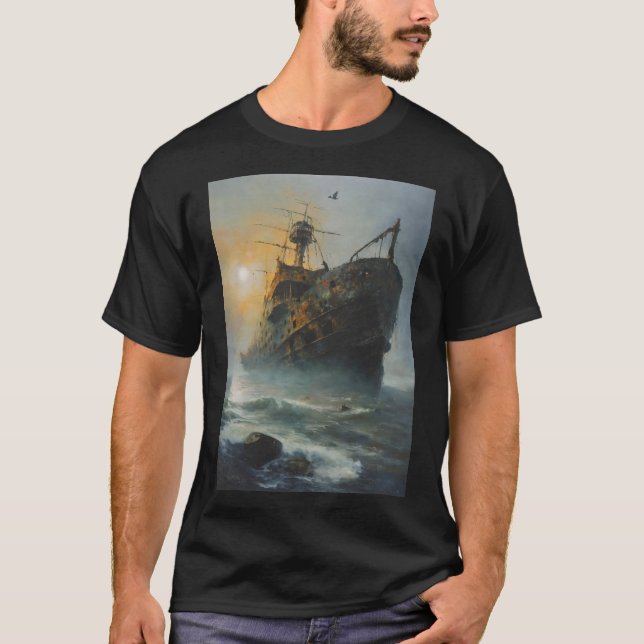 Ghost ship, pirate ship, T-Shirt (Front)