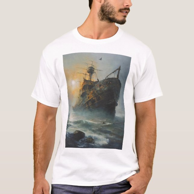 Ghost ship, pirate ship, T-Shirt (Front)