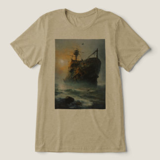 Ghost ship, pirate ship, Tri-Blend shirt