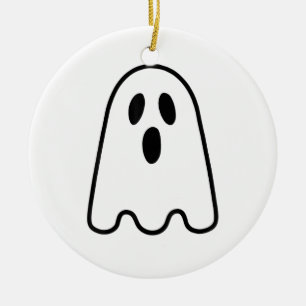 Ghost Shirt Adult Kids Men Women Silly Ghost Face Ceramic Tree Decoration