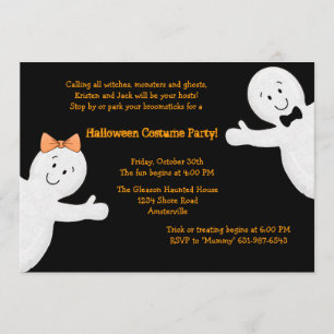 Ghost Siblings Halloween Party Invitation