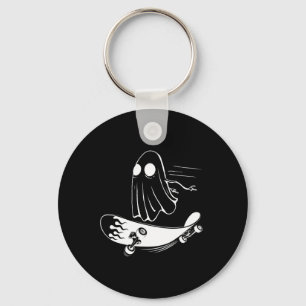 Ghost Skateboard Funny Skateboarding Lazy Hallowee Key Ring