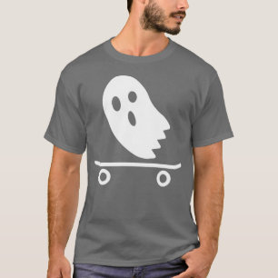 Ghost Skateboard Ghost Chest Fall Autumn Halloween T-Shirt
