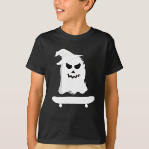 Ghost Skateboard Halloween Costume Funny T-Shirt