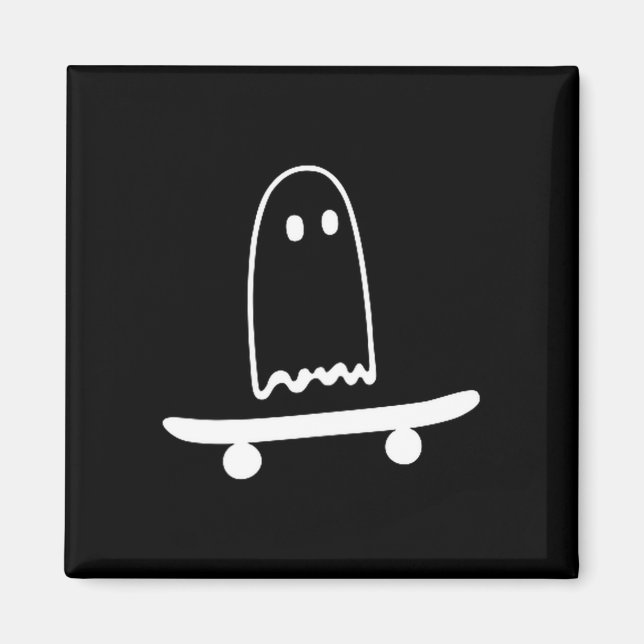 Ghost skateboard lazy funny skateboarding magnet (Front)