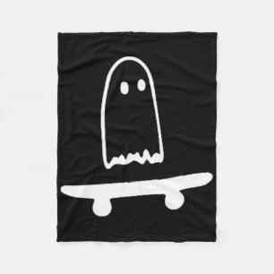 Ghost Skateboard Lazy Halloween Costume Fun Skateb Fleece Blanket