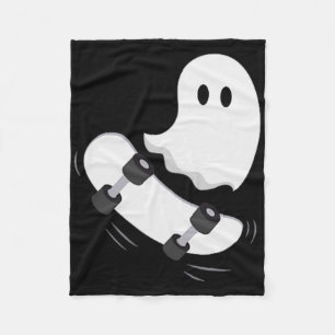 Ghost Skateboard Lazy Halloween Costume Fun Skateb Fleece Blanket