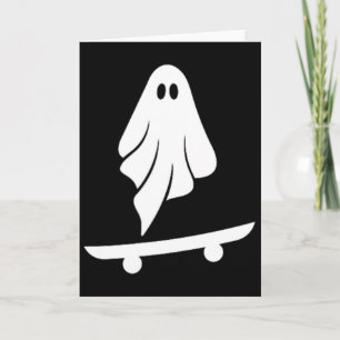 Ghost Skateboard Lazy Halloween Costume Funny Skat Card