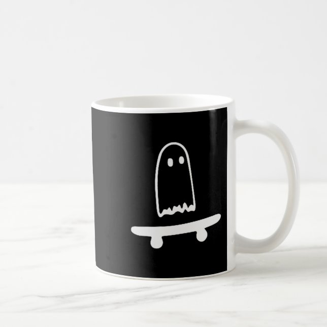 Ghost Skateboard Lazy Halloween Costume Funny Skat Coffee Mug (Right)