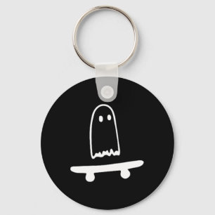 Ghost Skateboard Lazy Halloween Costume Funny Skat Key Ring