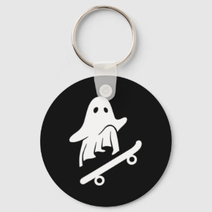 Ghost Skateboard Lazy Halloween Costume Funny Skat Key Ring