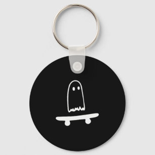 Ghost Skateboard Lazy Halloween Costume Funny Skat Key Ring