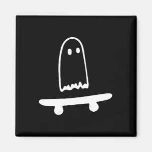 Ghost Skateboard Lazy Halloween Costume Funny Skat Magnet