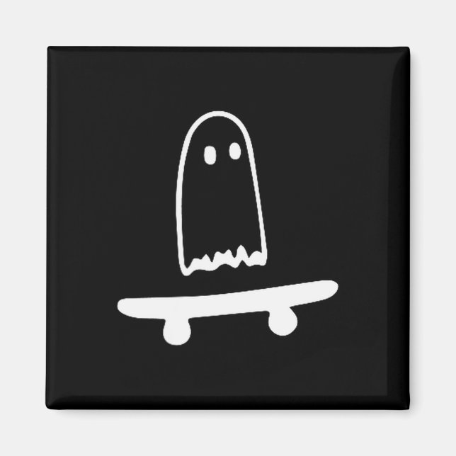 Ghost Skateboard Lazy Halloween Costume Funny Skat Magnet (Front)
