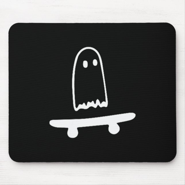 Ghost Skateboard Lazy Halloween Costume Funny Skat Mouse Mat (Front)