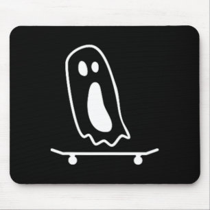 Ghost Skateboard Lazy Halloween Costume Funny Skat Mouse Mat