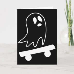 Ghost Skateboard Lazy Halloween Costume Skateboard Card