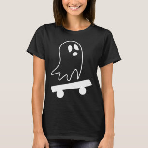 Ghost Skateboard Lazy Halloween Costume Skateboard T-Shirt