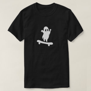 Ghost Skateboard Lazy Halloween Funny Skateboardin T-Shirt