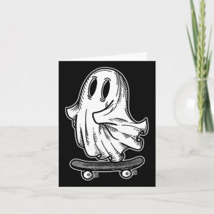 Ghost Skateboarder Blackwork  Card