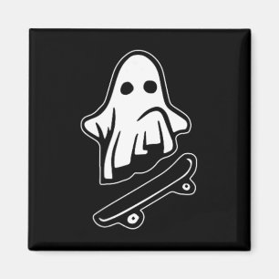 Ghost Skateboarding Halloween Costume Funny Ghoul  Magnet