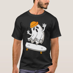 Ghost Skateboarding Halloween Skateboard Shirt Men