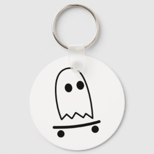 Ghost Skateboarding Lazy Halloween Costume Fun Ska Key Ring