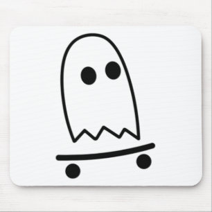 Ghost Skateboarding Lazy Halloween Costume Fun Ska Mouse Mat