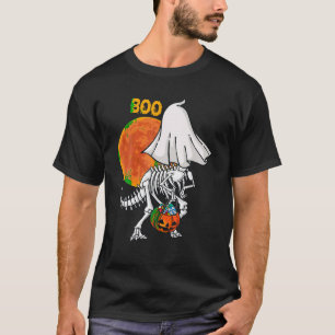 Ghost Skeleton Dinosaur Funny Boo Halloween Boys M T-Shirt