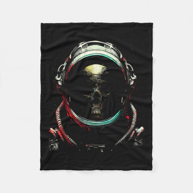 Ghost Skeleton - Spooky Skull Halloween Costume  Fleece Blanket (Front)