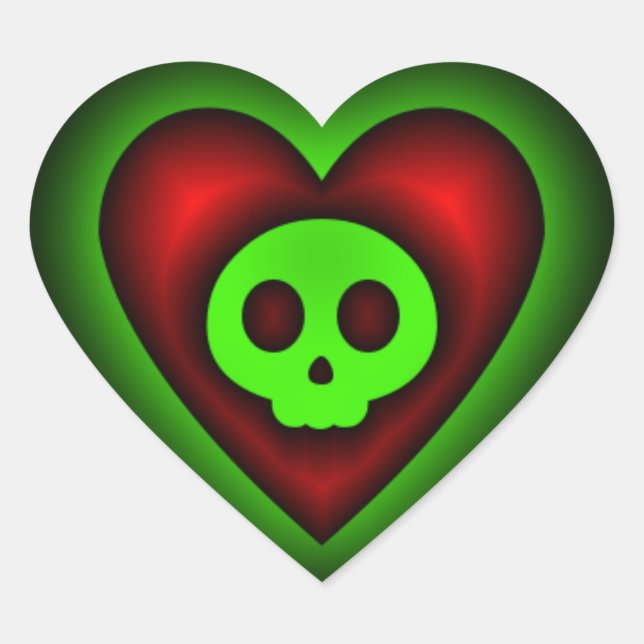 Ghost Skull Heart Sticker (Front)