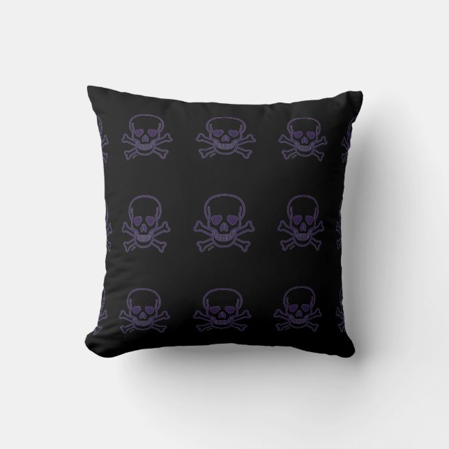 Ghost Skull throw pillow many skulls (Front)