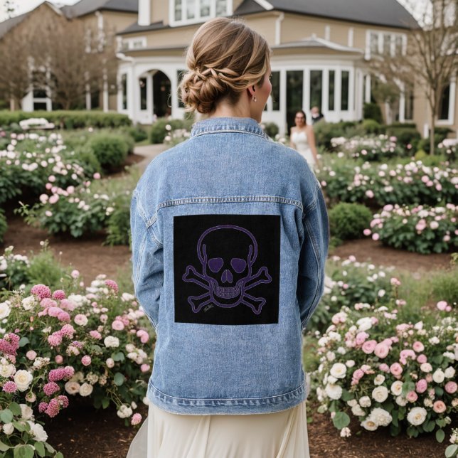 Ghost Skull women denim jacket (Wedding Back)
