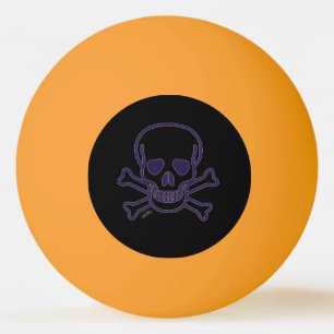 Ghost Skull yellow glow 1 star ping pong ball