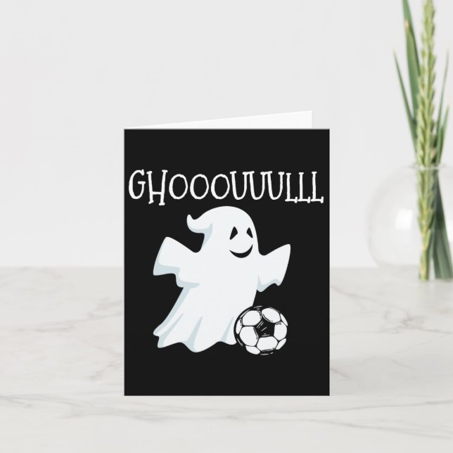 Ghost Soccer Halloween  Card (Front)