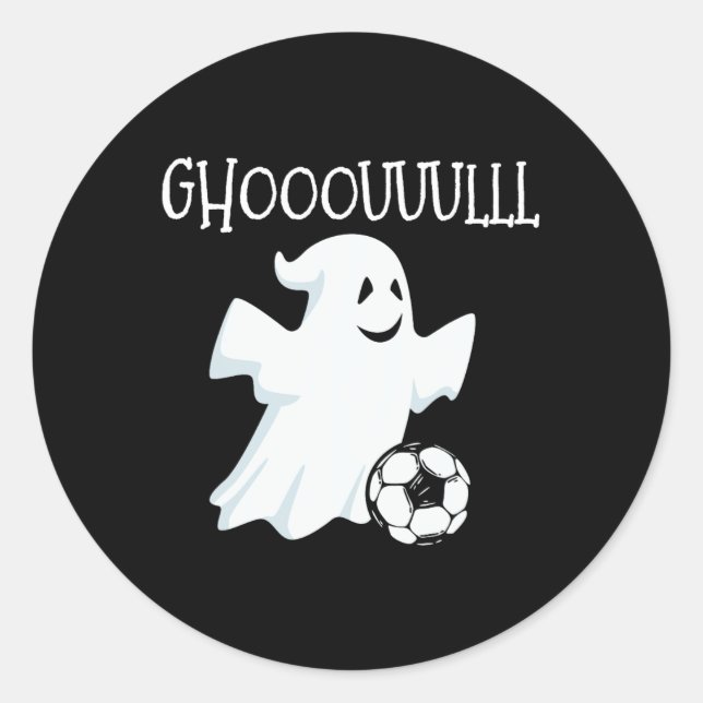 Ghost Soccer Halloween  Classic Round Sticker (Front)