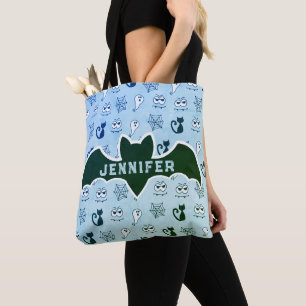 Ghost, Spiderwebs and Black Cats Blue Tote Bag