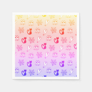 Ghost, Spiderwebs and Black Cats Rainbow Napkin