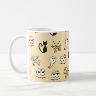 Ghost, Spiderwebs and Black Cats Yellow Coffee Mug